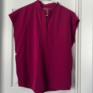 Figs Dark Magenta Rafaela Small Scrub Top